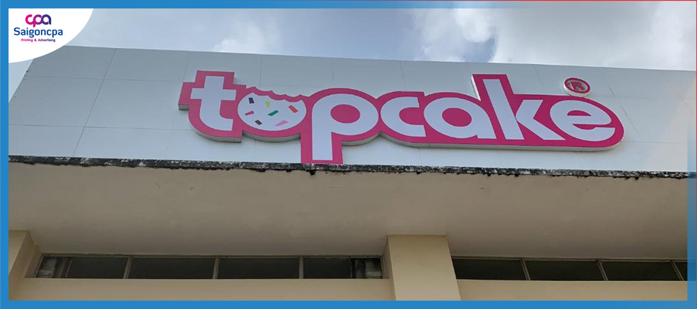 Thi công logo công ty bánh kẹo TopCake