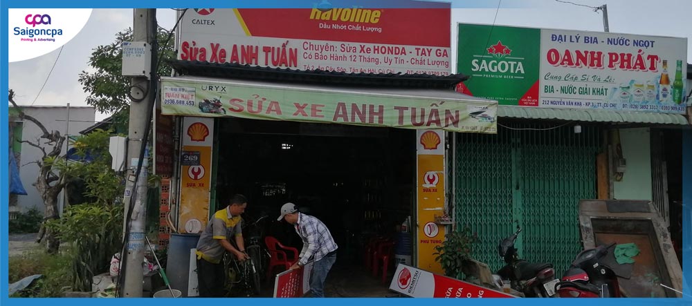 Thi công bảng hiệu hệ thống Idemitsu