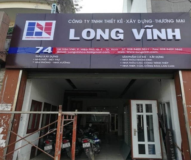 Các mẫu bảng hiệu công ty xây dựng nổi bật hiện nay