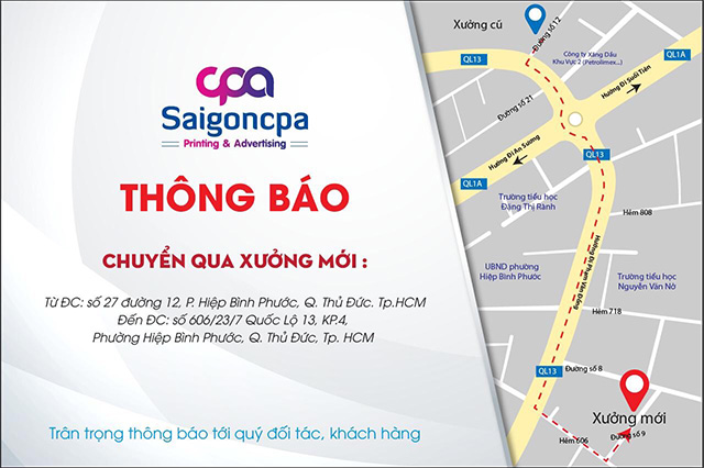 Thông báo: Chuyển địa điểm xưởng sản xuất
