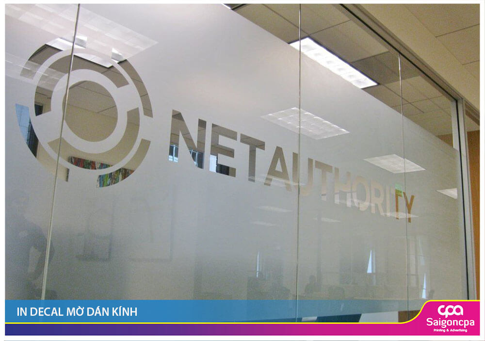 In decal mờ dán kính