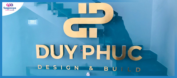 Thi công logo tòa nhà Duy Phúc - Khu đô thị Vạn Phúc
