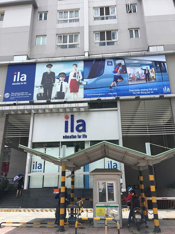 Thi công quảng cáo cho trung tâm tiếng anh Ila - Sài Gòn CPA